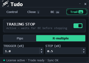 Tudo EA · Trail tab
